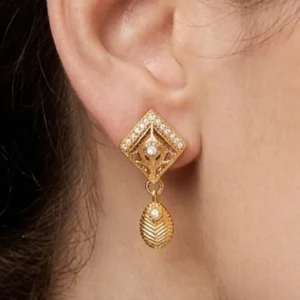 Blue Stone Statement Earrings