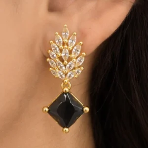 Golden Leaf Drop Earrings