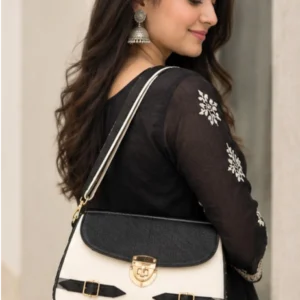 Women’s Black & White Elegant Shoulder Bag