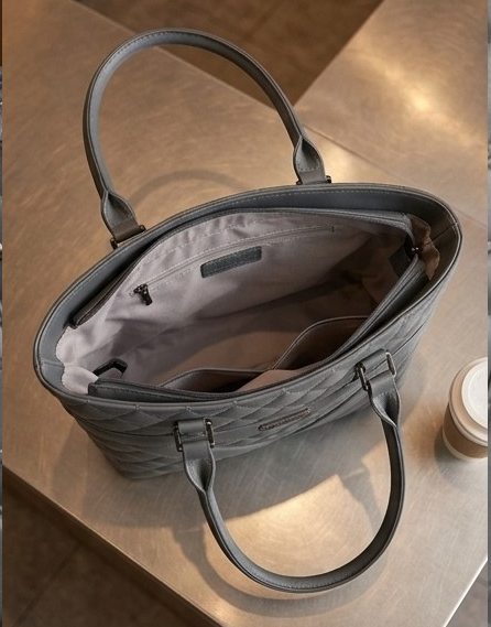 Jessica Clarke Premium Grey Quilted Work Tote - Image 3