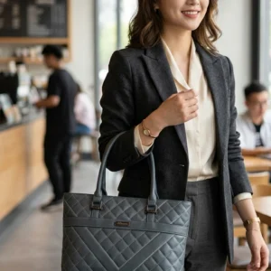 Jessica Clarke Premium Grey Quilted Work Tote