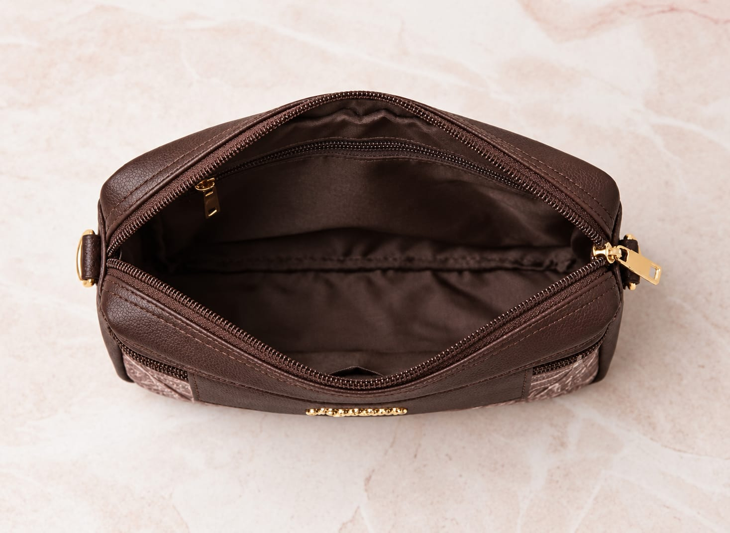 Women's Brown Floral Tapestry Crossbody Sling Bag - Image 5