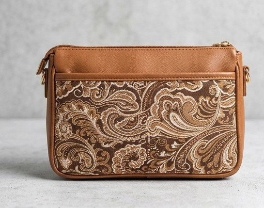 Women's Brown Vintage Tapestry Crossbody Bag