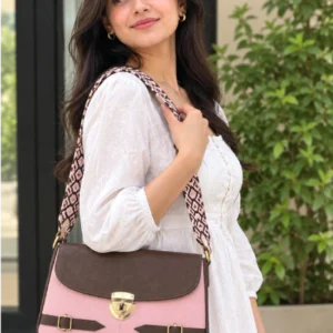 Women’s Pink & Brown Elegant Shoulder Bag