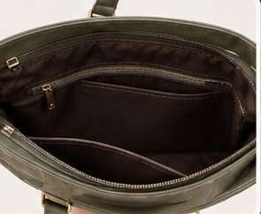 Elegant Olive Green Quilted Tote Bag - Image 4