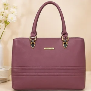 Premium Burgundy Structured Tote Handbag for Women | Multi-Compartment Everyday Shoulder Bag