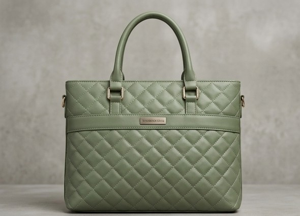 Premium Quilted Laptop Tote Bag - Sage Green Pricing