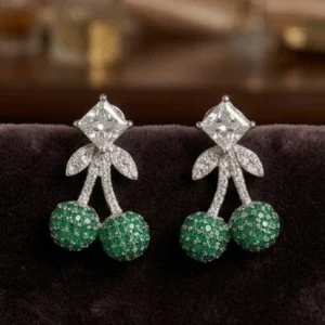 Green Crystal Statement Earrings